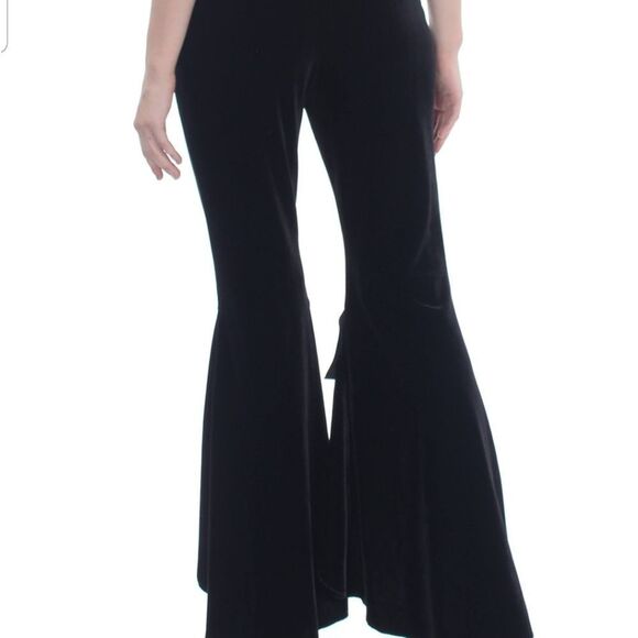 NWT INC Womens Black Slitted Ruffled Wide Leg Evening - Picture 4 of 8